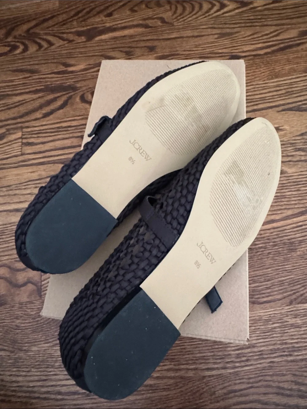 J. Crew black satin woven Mary Jane flats. NWT.  Size 8 1/2.